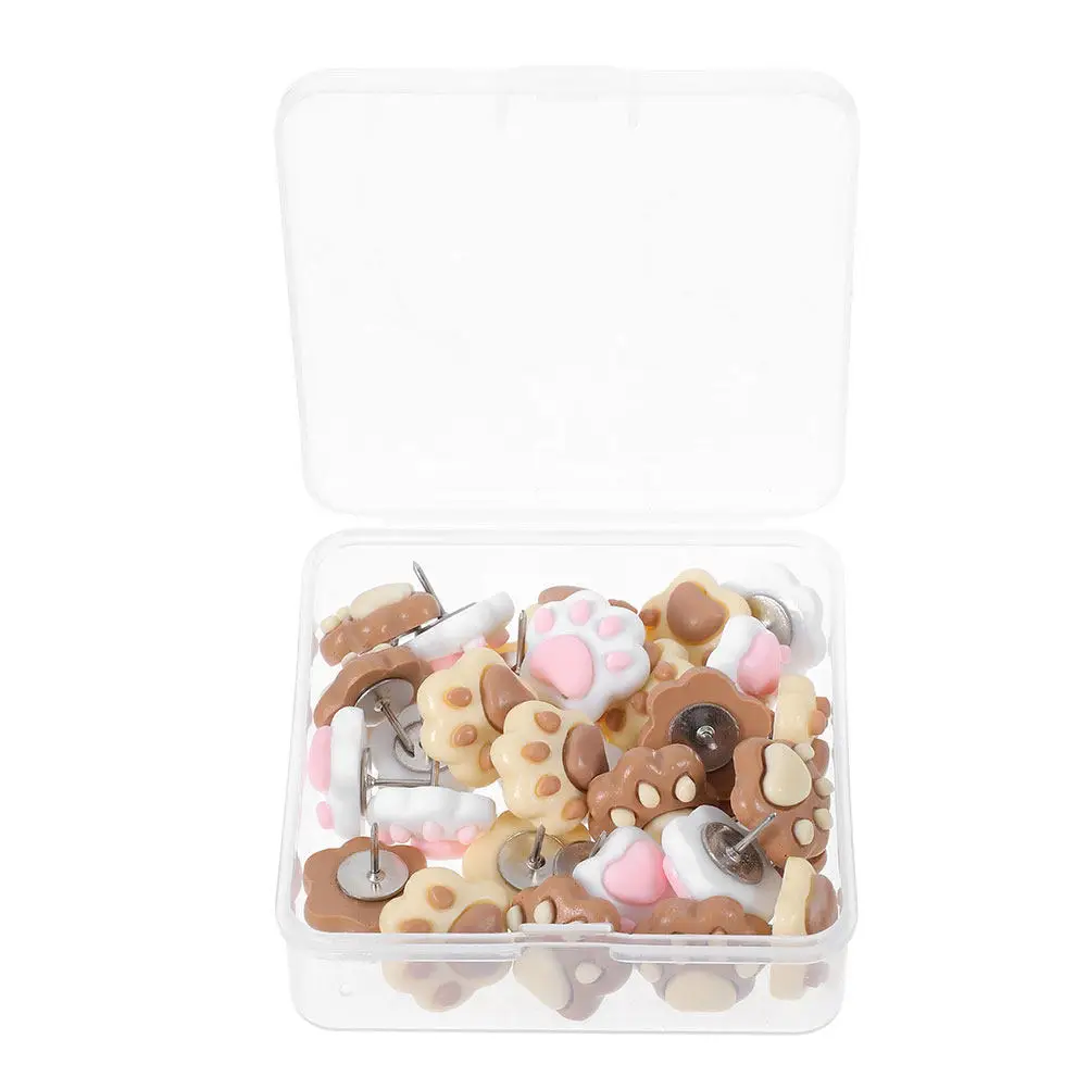 50Pcs 고양이 발 모양의 압정 귀여운 장 푸시 핀 코르크 보드 사진 벽 메모 게시판 사무실 교실 사용