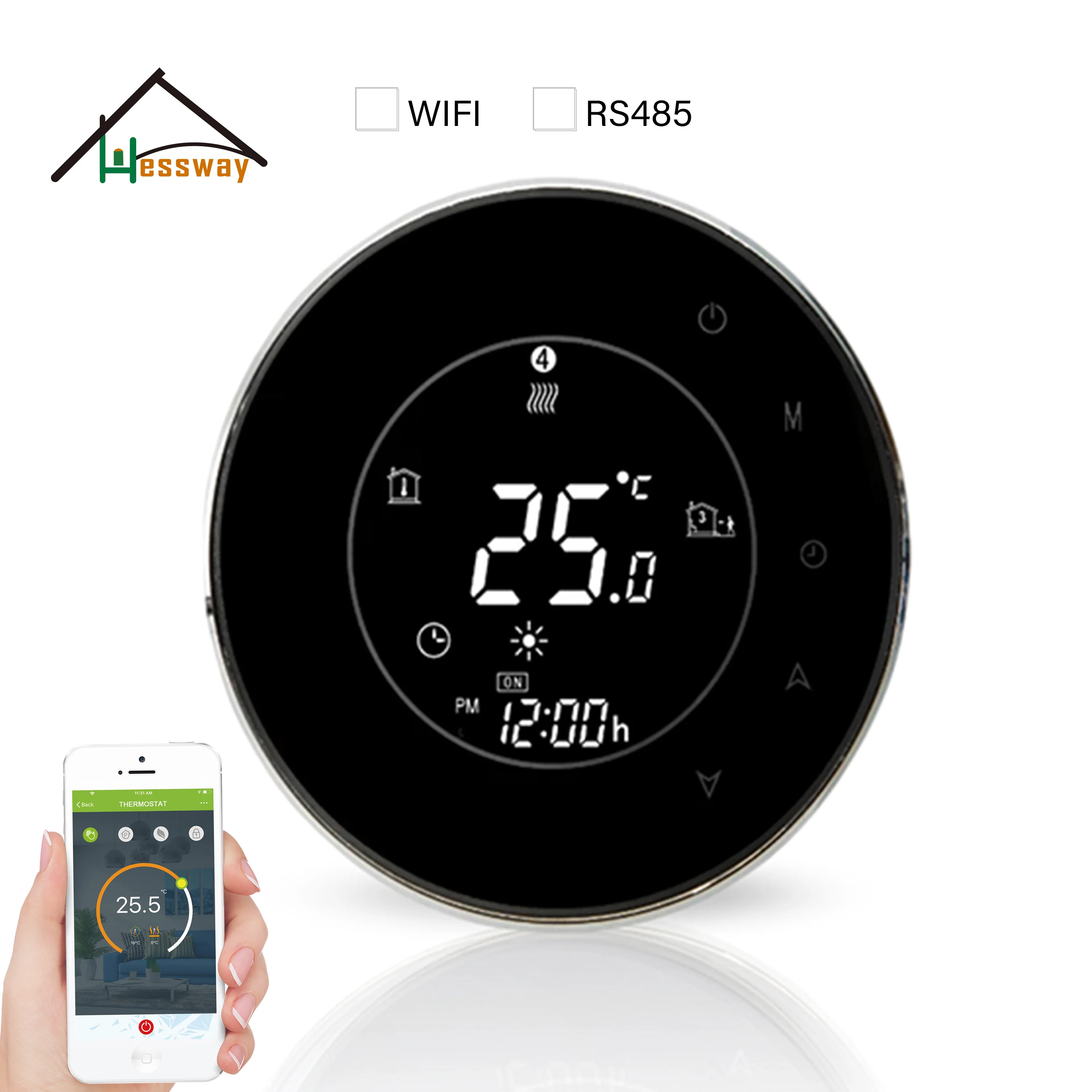 Termostato Per Riscaldamento A Pavimento Elettrico/Acqua Ue Wifi Per Doppio Sensore Programmabile Da Rs485 Nc/No Boiler Contatto A Secco Relè 16A