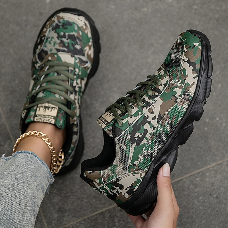 Female Camouflage Running Shoes Spring Autumn Women Athletic Fitness Jogging Sneakers Big Size 41 42 Sports Training Shoes