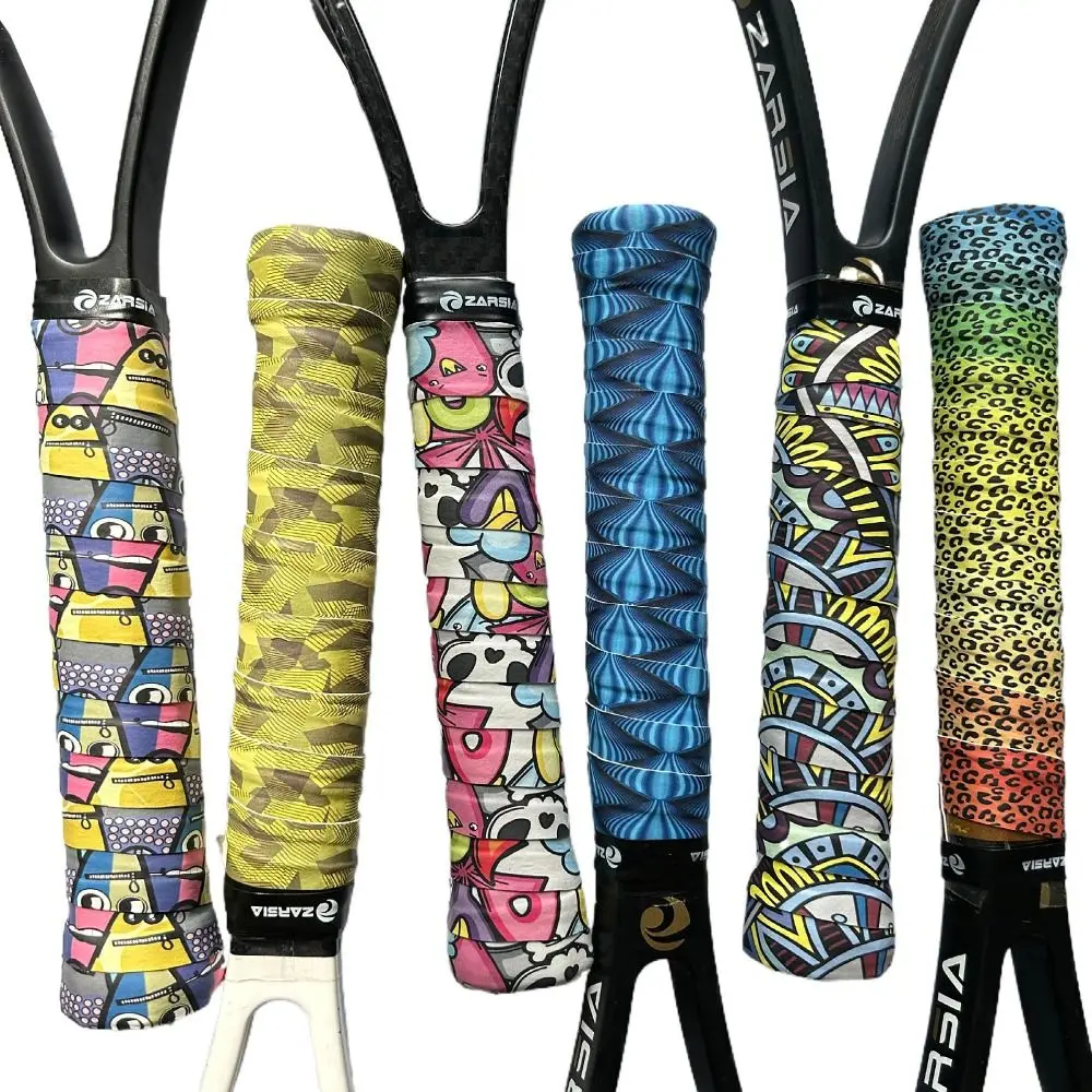

Sticky Grip Sweat Band Skidproof 3D Printing Badminton Grip Tape Bright Color Anti Slip Fishing Rod Grip Cover Badminton Racket