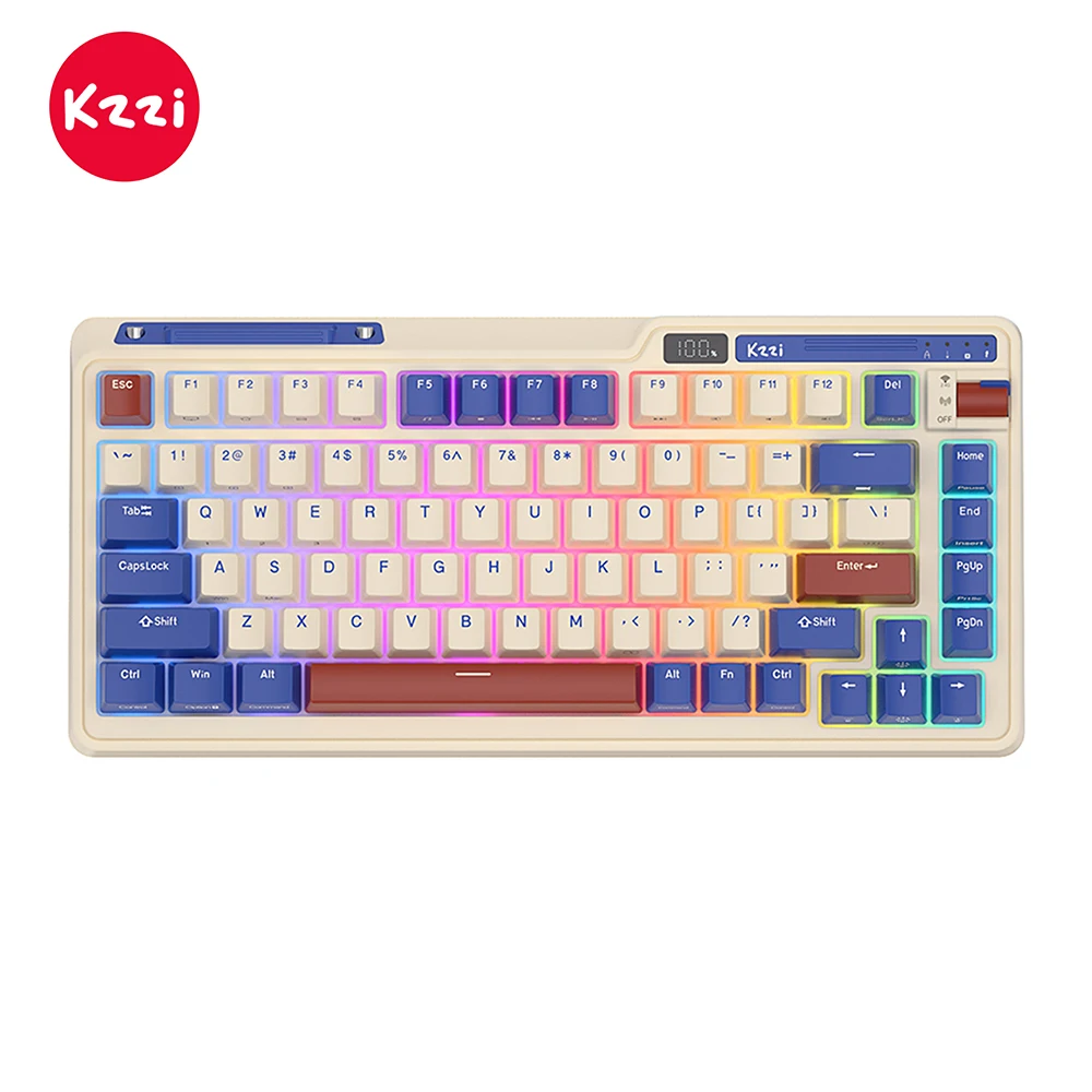 

KZZI K75 PRO RGB 75% Wireless Gasket Mechanical Keyboard Triple Mode BT 5.0/2.4G/USB-C 82 Keys Hot Swappable Gaming Keyboard