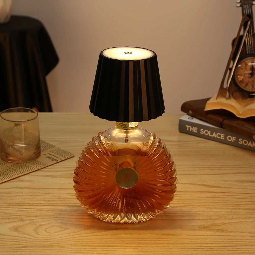 2000mAh Wireless LED Wine Bottle Lamp Rechargeable Vases Led Light Bar Dining Mushroom Lamp Touch Control Decoration Night Light 3