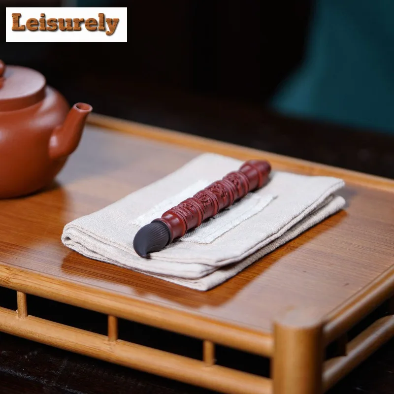 Yixing Zisha Ink Brush Tea Pet Vintage Fish Tank Landscaping Tea Figurine Play Toys Tea Statue Ornaments Supplies Workmanship