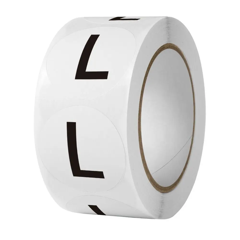 500Pcs/Roll 자체 접착 의류 사이즈 스티커 라운드 범용 사이즈 접착 라벨..