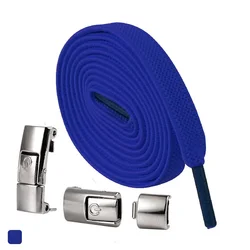 2024 No Tie Elastic Shoelaces with Press Lock - Widened Flat Design (Dark blue)