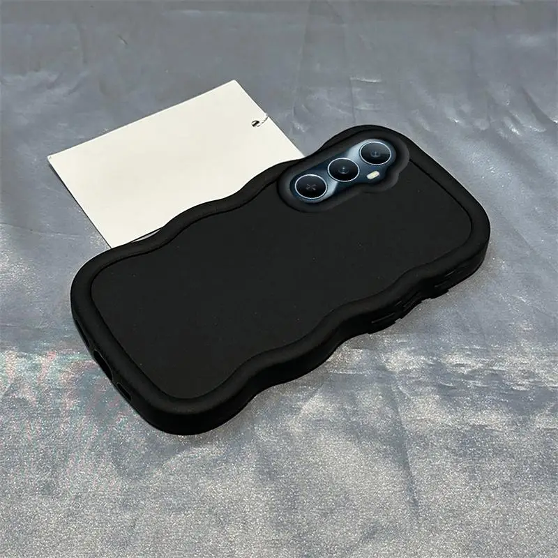 Solid Color Wave Silicone Shock-Absorbing Phone Case – Minimalist Design
