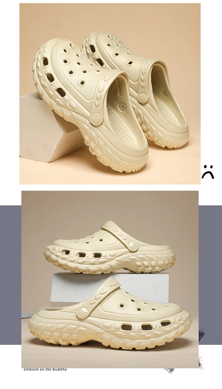 Baotou – pantoufles de printemps pour hommes et femmes, pantoufles d'extérieur, de plage, de jardin, populaires, antidérapantes, chaussures à trou inférieur_voghion.com