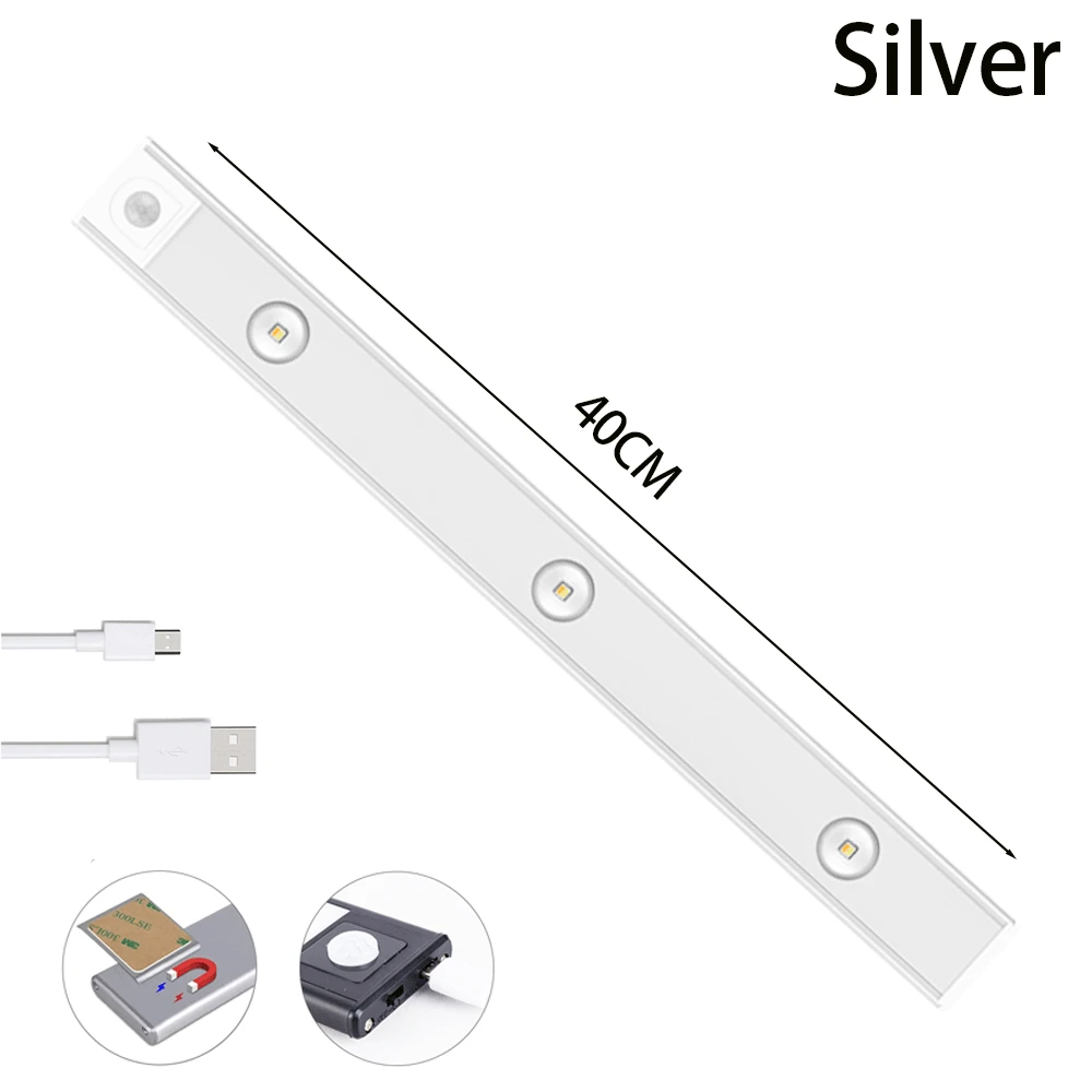 USB LED Night Light Motion Sensor Wireless Ultra Thin LED Wine cooler Light For Kitchen Cabinet Bedroom Wardrobe Indoor Lighting bathroom night light Night Lights