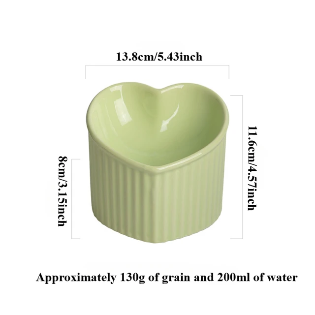 Slanted Ceramic Cat Bowl with Stand - Anti-Tip Elevated Cat Food Dish for Neck Protection, Cute Pet Feeding Bowl dogs universal 6
