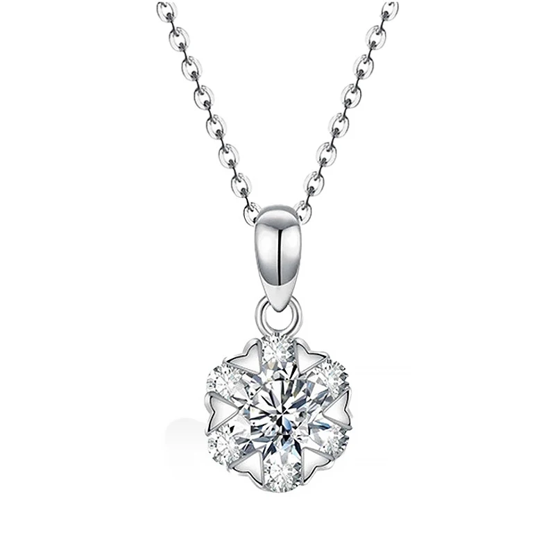 

1.0ct Moissanite Necklace for women Hexagonal design Pendant S925 Sterling Silver Jewelry