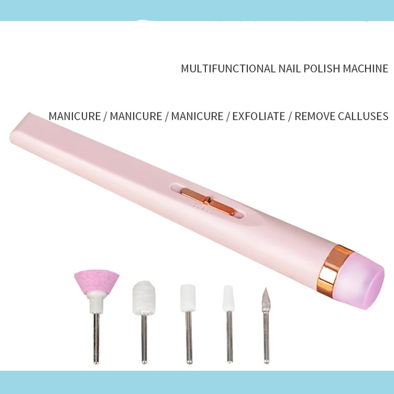 Portable Mini Electric Nail Drill Sander Grinder Nail Polishing Machine With Light Nail Art Pen Manicure Tools For Gel Removing 5