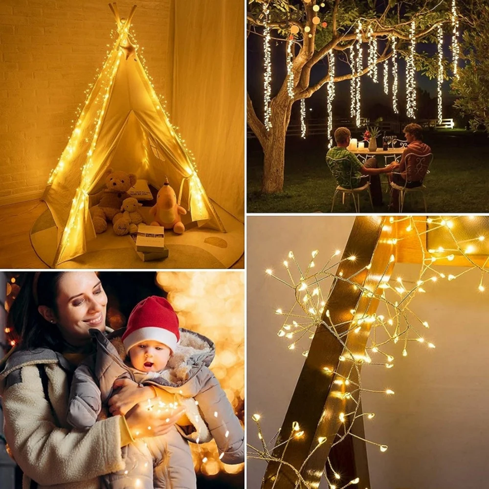 1.5m 3m 6m 9m LED Fairy Lights with 13key Remote Control USB Battery 5V DC Powered Firecracker Weaving String for Home Decor