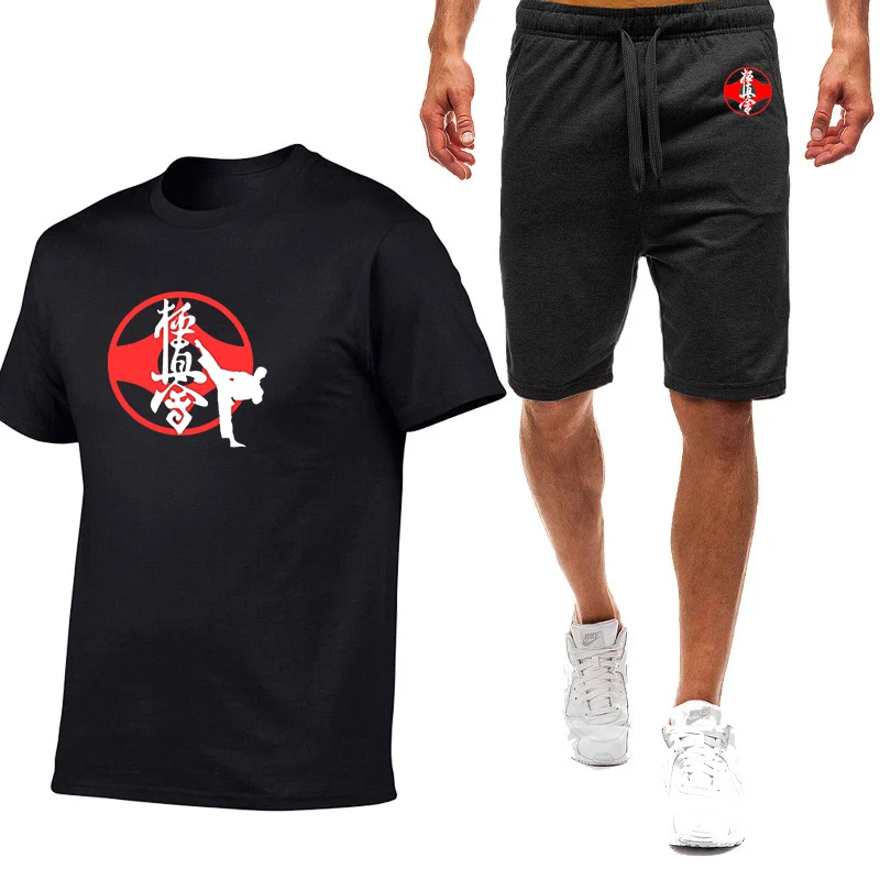 Summer Mens Karate T Shirt and Shorts Set