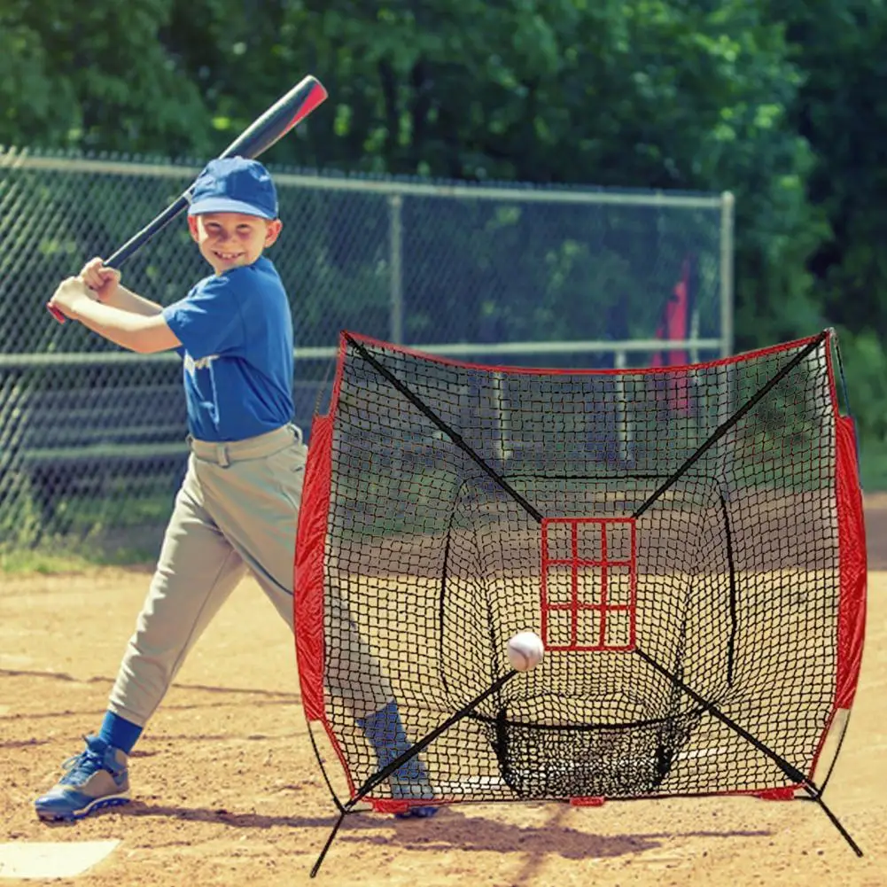 Adjustable Straps Baseball Net Hitting Target Net for Baseball Enhance Baseball Skills with Adjustable Strike Zone for Pitching