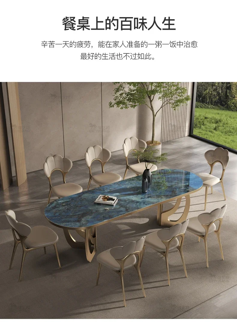 Luxury Kitcjen Dining Table Set 6 People Desk Legs Metal Marble Dining Table Coffee Multifunctional Mesa Comedor Home Furniture