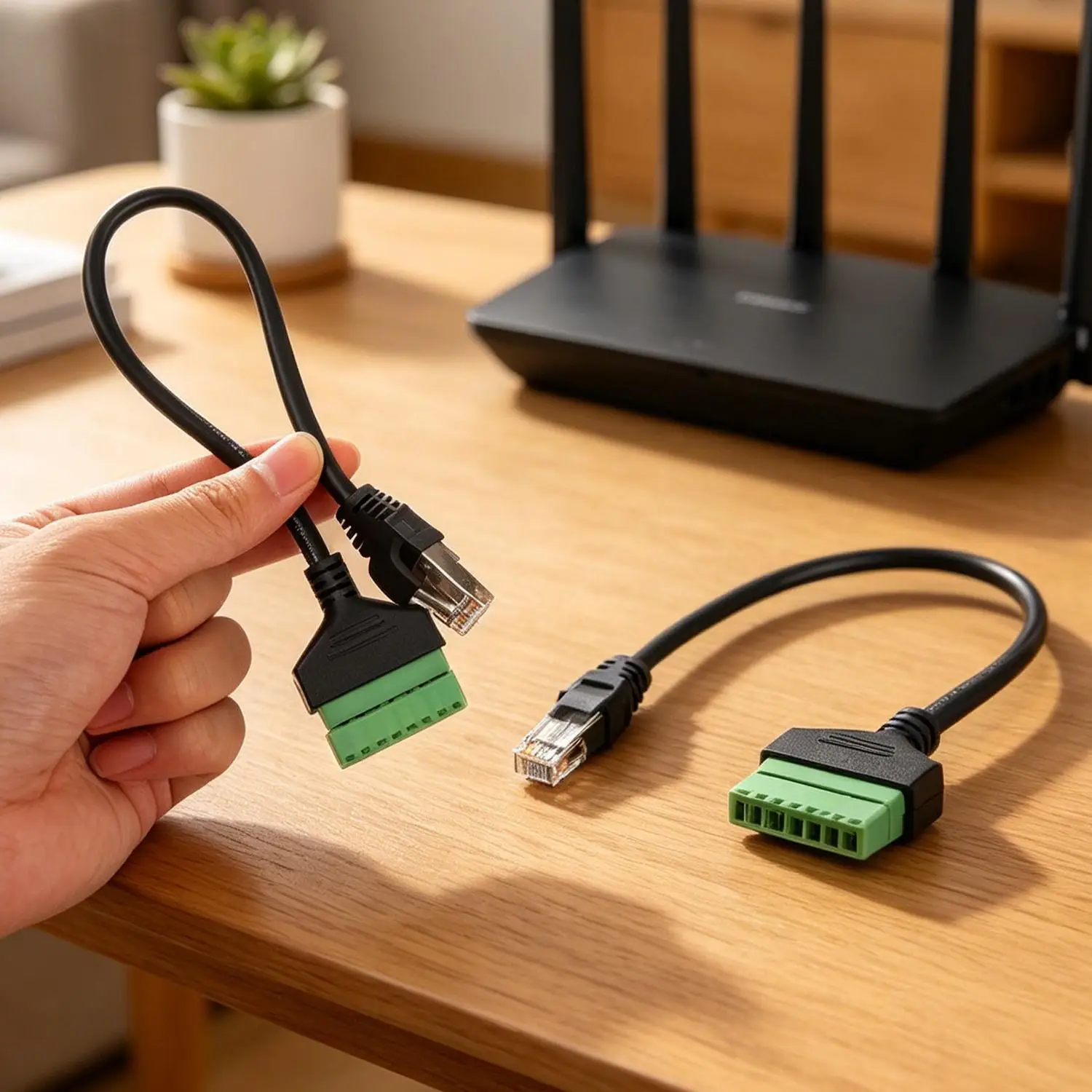 RJ45 남성-8핀 나사 단자 어댑터 RJ45 8p8c-8핀 볼트 단자 커넥터 (Cat 5 Cat5e 이더넷 연장 어댑터용)