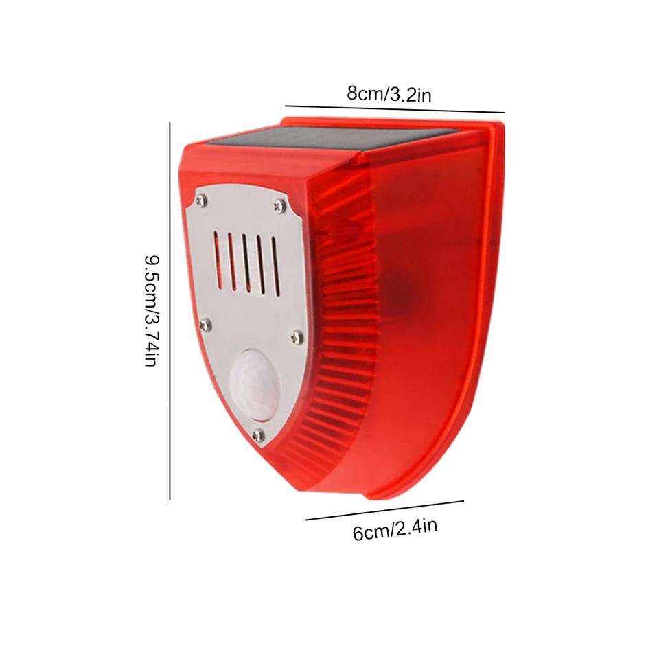 Solar Powered Motion Sensor Security Alarm Lights