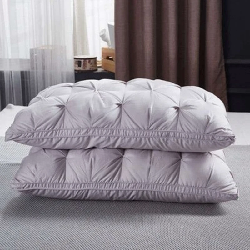 

2 Pcs Down Feather Pillow Cotton Frosted Thickened Cervical Pillow Five-Star Hotel Sleep Pillow Feather Pillow