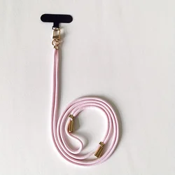 Versatile Anti - Drop Adjustable Phone Lanyard - Durable Solid Color Crossbody Strap - Polyester / Nylon (Pink)