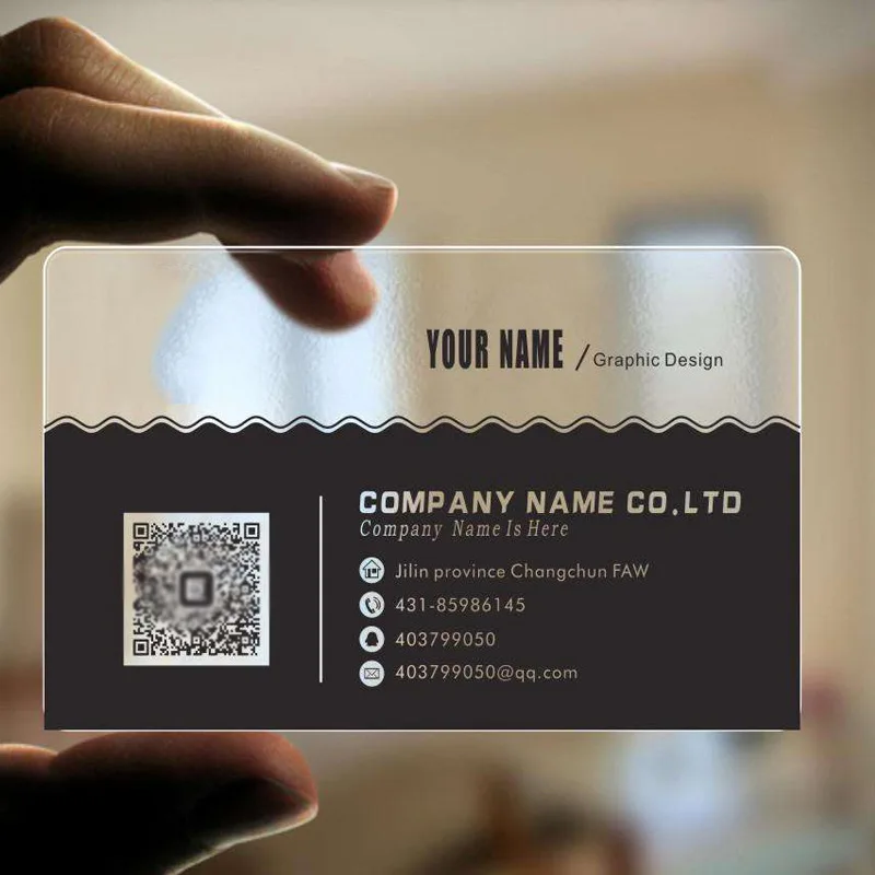 Personalizado Transparente Pvc Cartões de Visita Impermeável Obrigado Cartão Imprimir um Lado Redondo Cornor Material de Escritório Plástico - Imagem 2