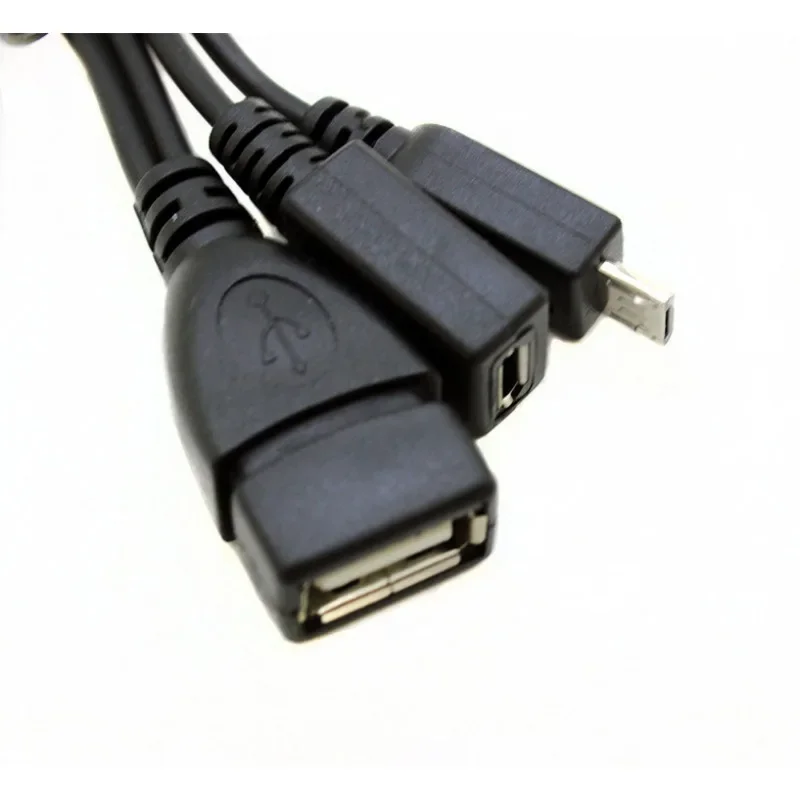 2 In 1 OTG Micro USB Host Power Y Splitter USB Adapter To Micro 5 Pin Male Female Cable 1pc