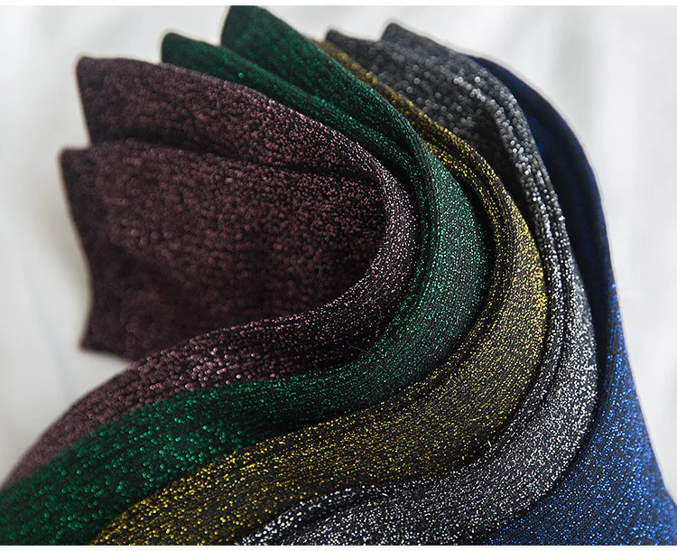1/5 Paar Mode glänzende Glitzer gestreifte Damensocken süße Kawaii Winter warme Socken Streetwear trendige Felsen funkelnde helle Farbe – Detail 23