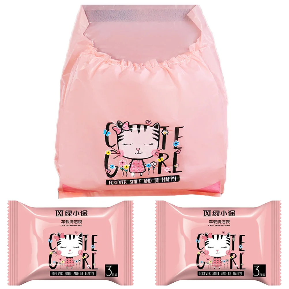 Car Trash Bag 15 Pcs Self Adhesive Disposable Plastic Trash Pouch Auto Vehicle Interior Accessories