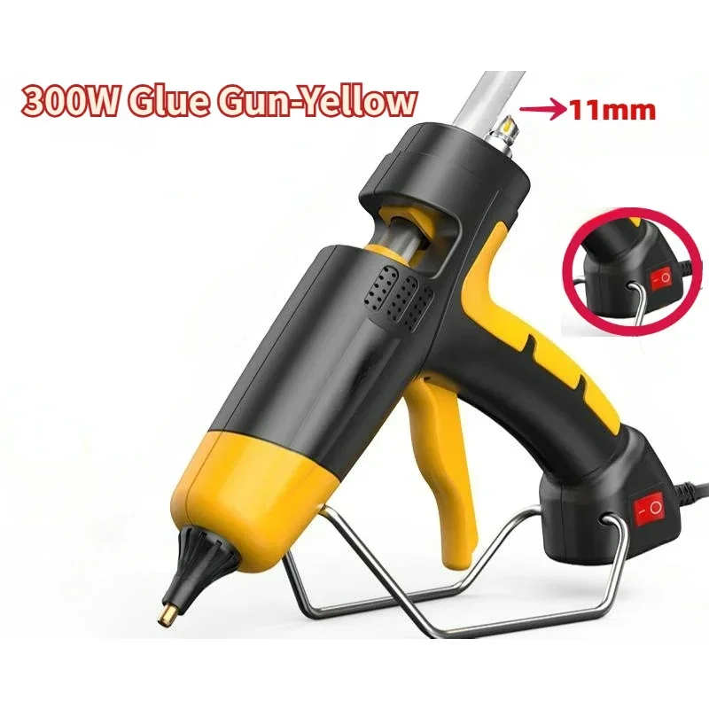 11mm Hot Melt Glue Gun 300W Glue Sticks and Copper Nozzle Hot Silicone Gun Yellow/Red/Black Car Repair handmade DIY Tools hot melt glue gun hot glue gun