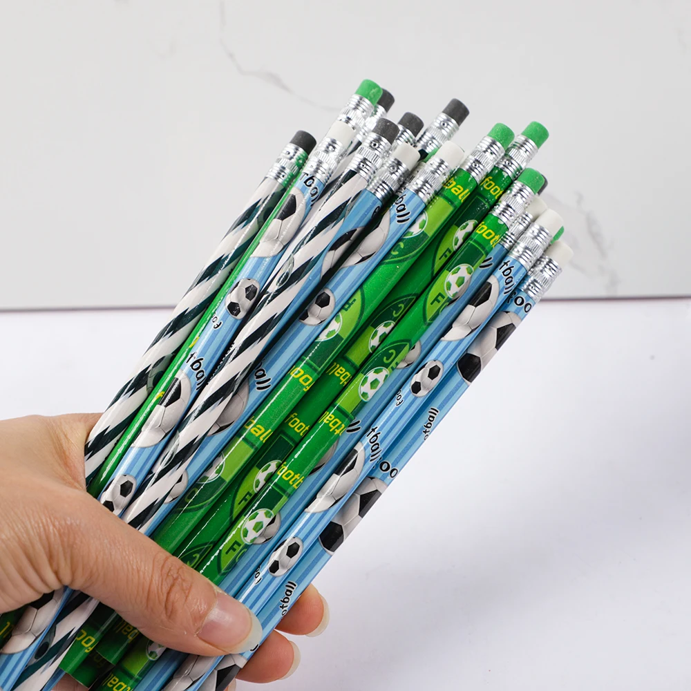 24Pcs Football Theme Party Painting Writing HB Pencils for Kids Boy Birthday Party Favors Back To School Gift Pinata Fillers