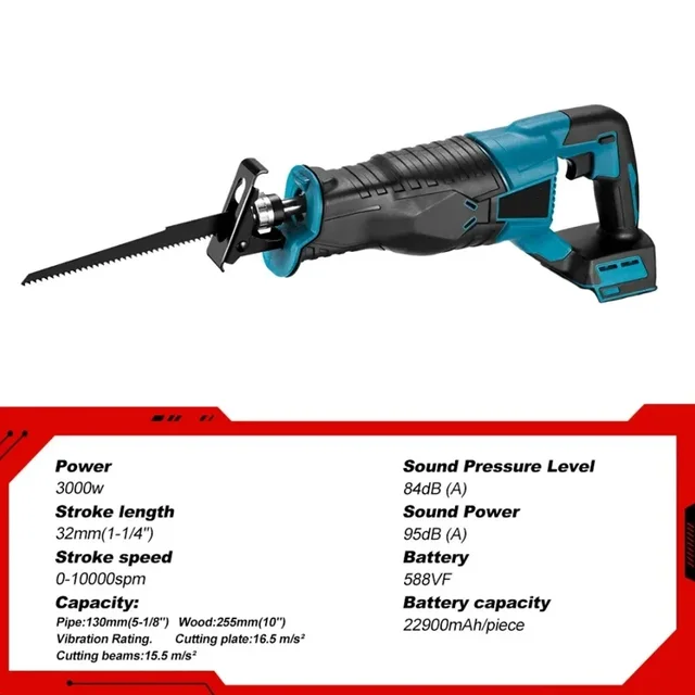 뛰어난 제어 기능과 LED 조명으로 작업 효율을 높이는 XMSJ 무선 왕복 톱