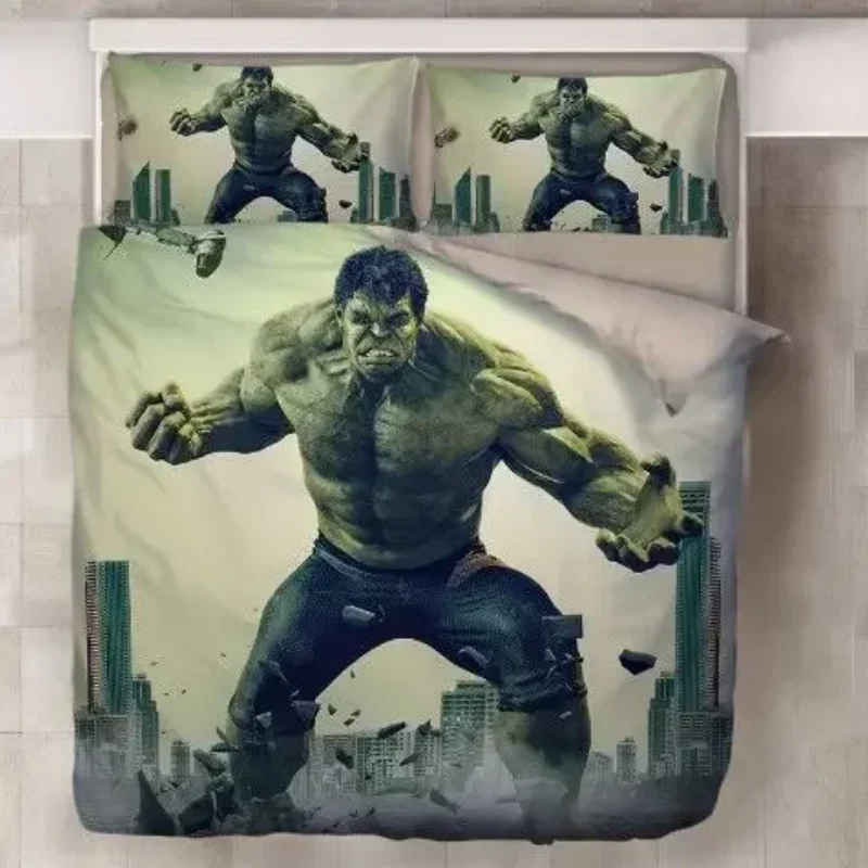 

Avengers Hulk Iron Man Spiderman Movie Peripheral New Personalized Cartoon Picture Bed Sheets and Quilt Sets Four-piece Set