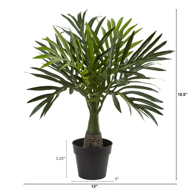 

Plastic and Polyester Mini Areca Palm Artificial Plant, Green