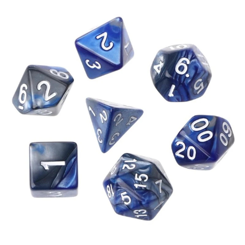 Dés polyédriques assortis en résine, 49 pièces, avec pochette, pour jeu RPG jouets D4 D6 D8 D10 D % D12 D20