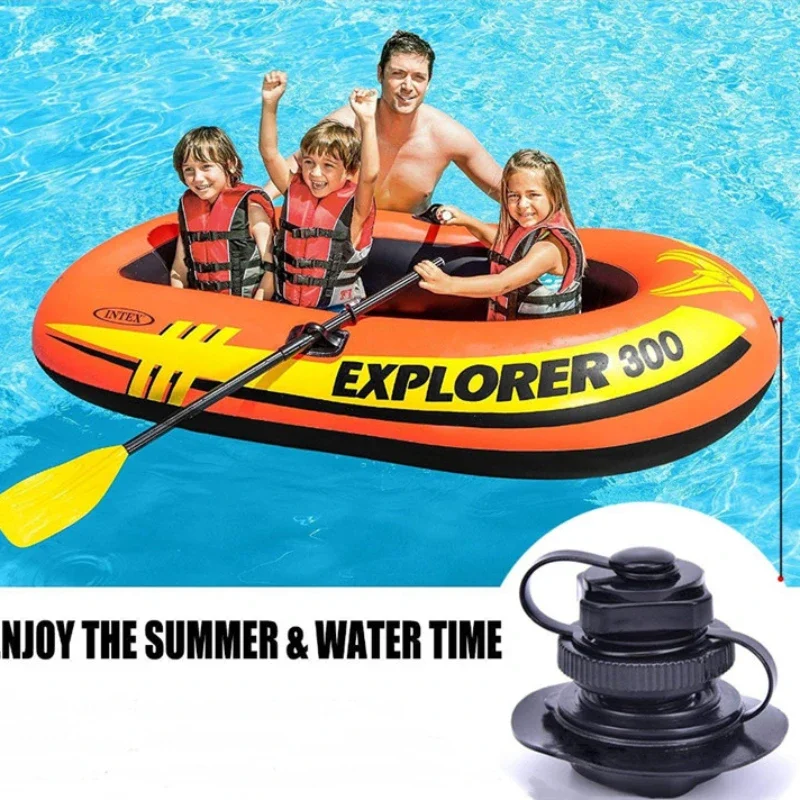 PVC Boston nozzle octagonal valve inflatable boat 2 in 1 spiral nozzle with bottom seat 22CM rubber boat watercraft accessories