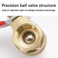 Red Handle Small Valve 6mm 8mm 10mm 12mm Hose Barb Inline Brass Water Oil Air Gas Fuel Line Shutoff Ball Valve Pipe Fittings 4