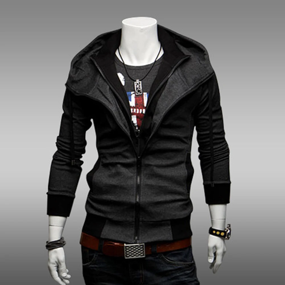 

Long Sleeves Zippered Sports Wear Casual Hooded Cardigan Outwear for Man