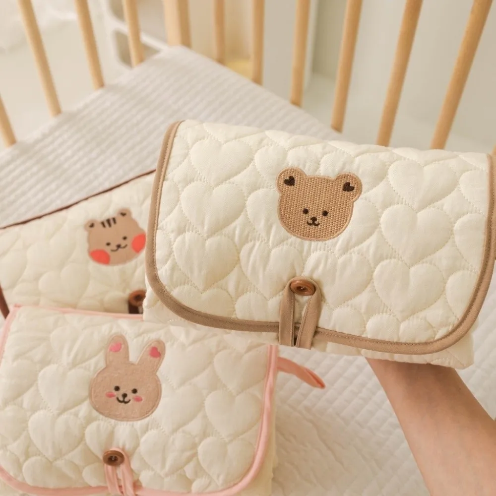 Bear Diaper Changing Pad Cotton Waterproof Baby Changing Pad Foldable Detachable Folding Diaper Changing Cover Newborn Stuff