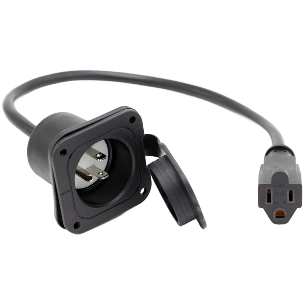 NEMA 5 15P용 미국 표준 방수 연장 코드 방진 소켓 15A 125V 전원 연장 케이블