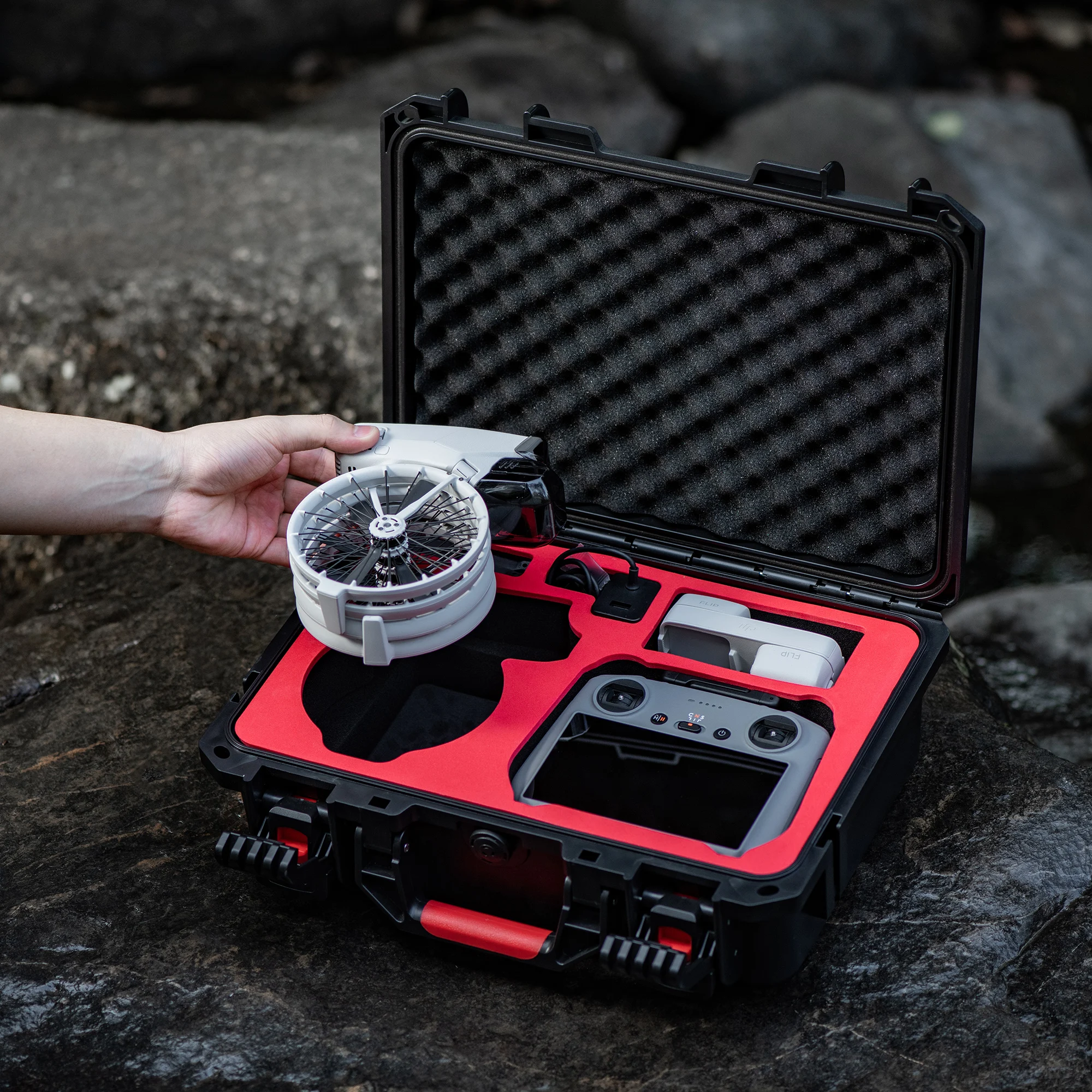 DJI 플립용 방수 상자, 하드 쉘 보호 가방, 휴대용 충격 방지 여행 가방, DJI RC 2/RC-N3 드론 컨트롤용