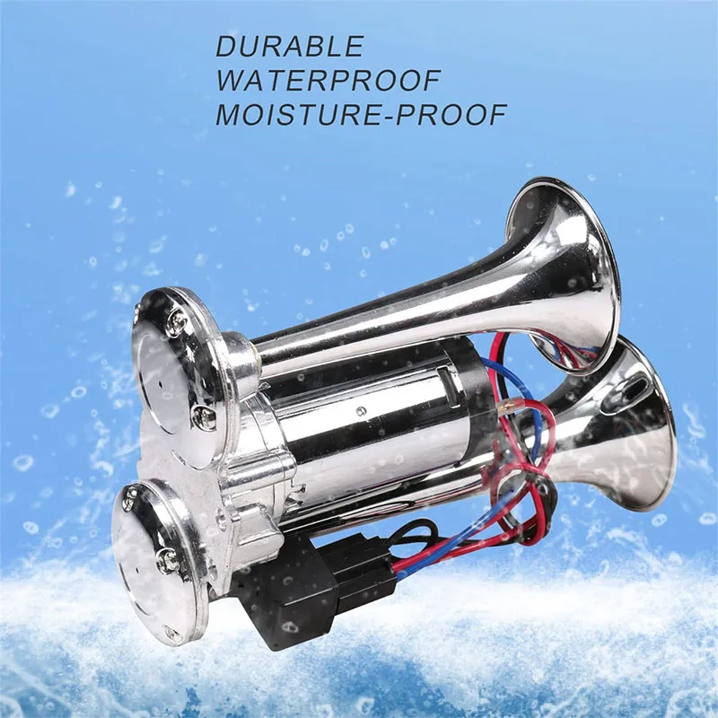 초강력 150DB 자동차 전기 듀얼 트럼펫 혼 12V 24V 에어 혼 스피커 (자동차, SUV, 차량, 보트, 기차, 오토바이, RV, 트럭용)