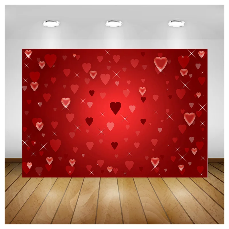 

SHUOZHIKE Romantic Valentine's Day Photography Backdrops Props Red Rose Sparkle Wedding Love Heart Studio Background VS-91