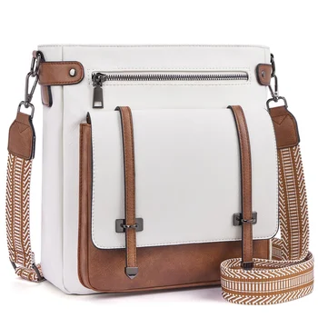 Borsa a tracolla da donna di grande capacità, borsa a tracolla a spalla singola, borsa messenger, borsa da viaggio multitasche, tracolla in stile bohémien - Ecopelle