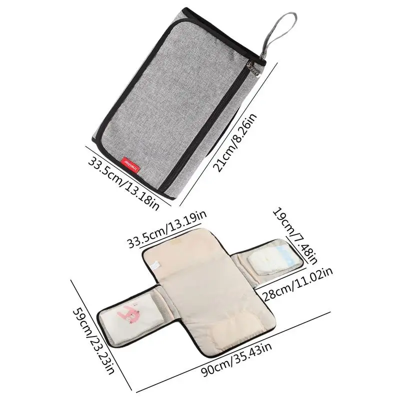 Foldable Diaper Changing Pad Waterproof Folding Diaper Organizer Bag Lightweight Changing Mat For Parks Shopping Malls