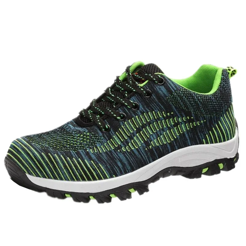 Men Casual Safety Shoes Spring Mesh Lace Up Steel Toe Shoe Men's Puncture Proof Labor Insurance Work Boots