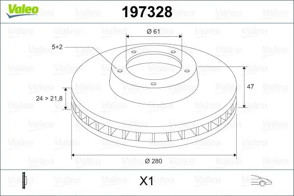 

For 197328, ten brake mirror (disc) LAGUNA II/(5 wheel)