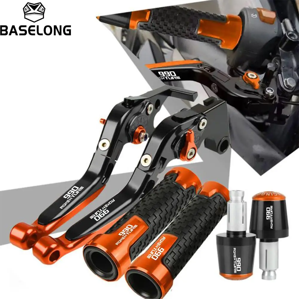 Manopole Manubrio In Alluminio Per Moto Estremità Leve Frizione Freno Regolabili Pieghevoli Per Ktm 990 Adventure 990Adv 990 Adventure 2009