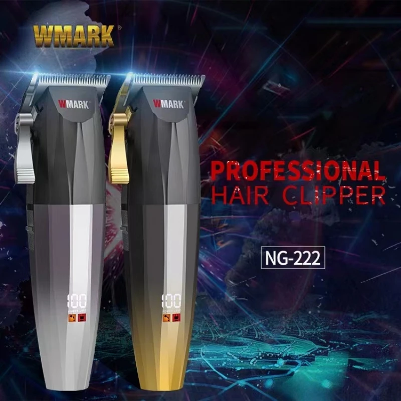 

2024 New WMARK NG-222 Professional rechargeable hair clipper LCD display Cordless hair clipper Men's hair trimmer