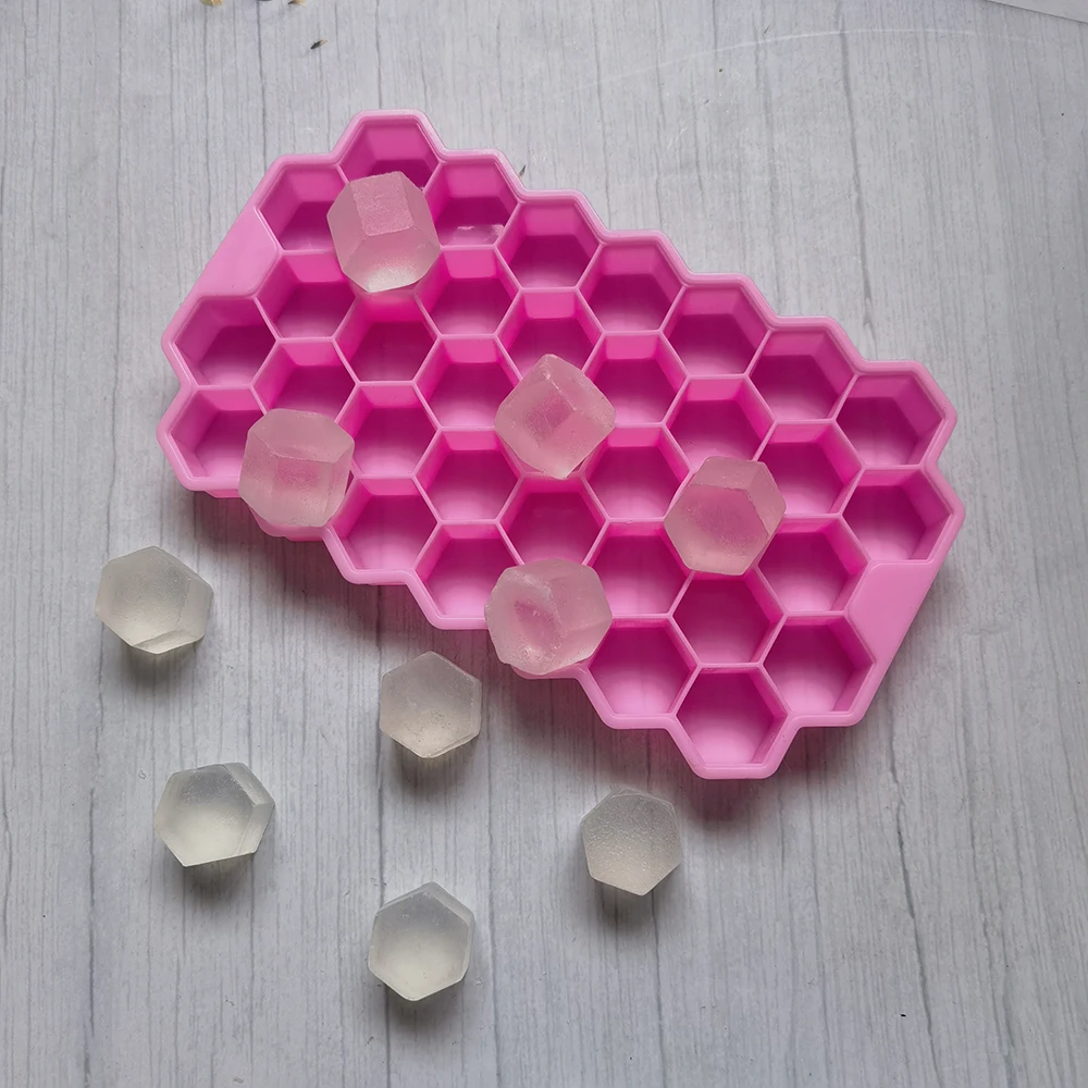 

37 Gird Cube Maker Silicones Ice Mould Honeycomb Ice Cube Tray Silicone Mold Forms Food Grade Mold For Whiskey Cocktail