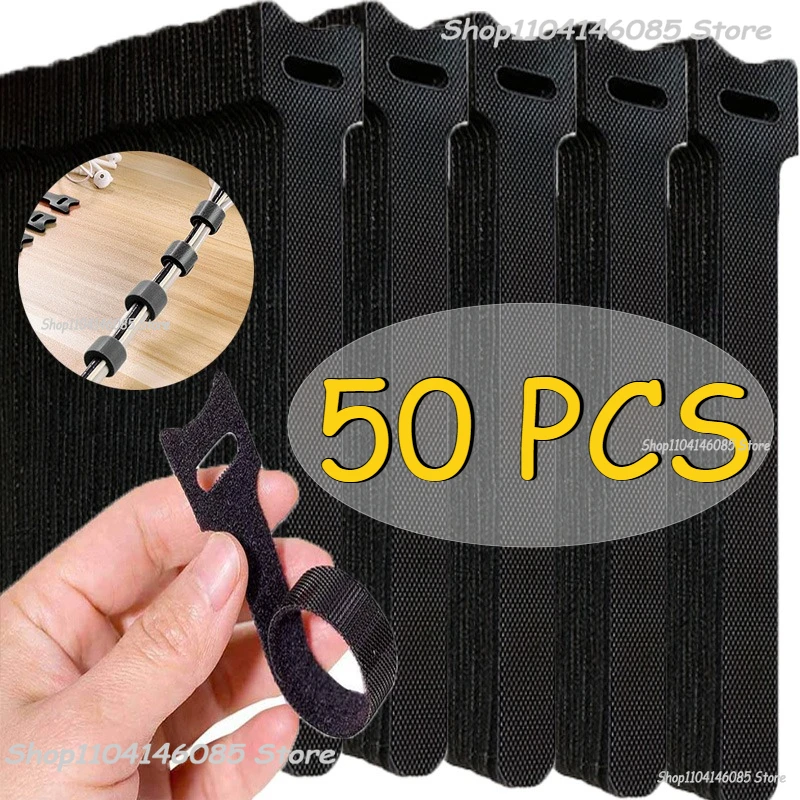 สายผูกสายเคเบิลสําหรับสายReusable Zip Tie OrganizerเรือนกระจกไนลอนLoop Wrap Zip Bundle Ties T-Typeสายผูกลวด 1