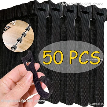 สายผูกสายเคเบิลสําหรับสายReusable Zip Tie OrganizerเรือนกระจกไนลอนLoop Wrap Zip Bundle Ties T-Typeสายผูกลวด 1